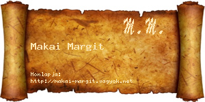 Makai Margit névjegykártya